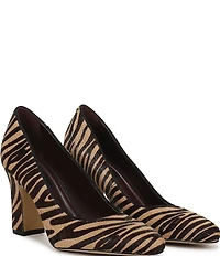 Franco Sarto Flexa Junia Zebra Print Calf Hair Pointed Toe Pumps