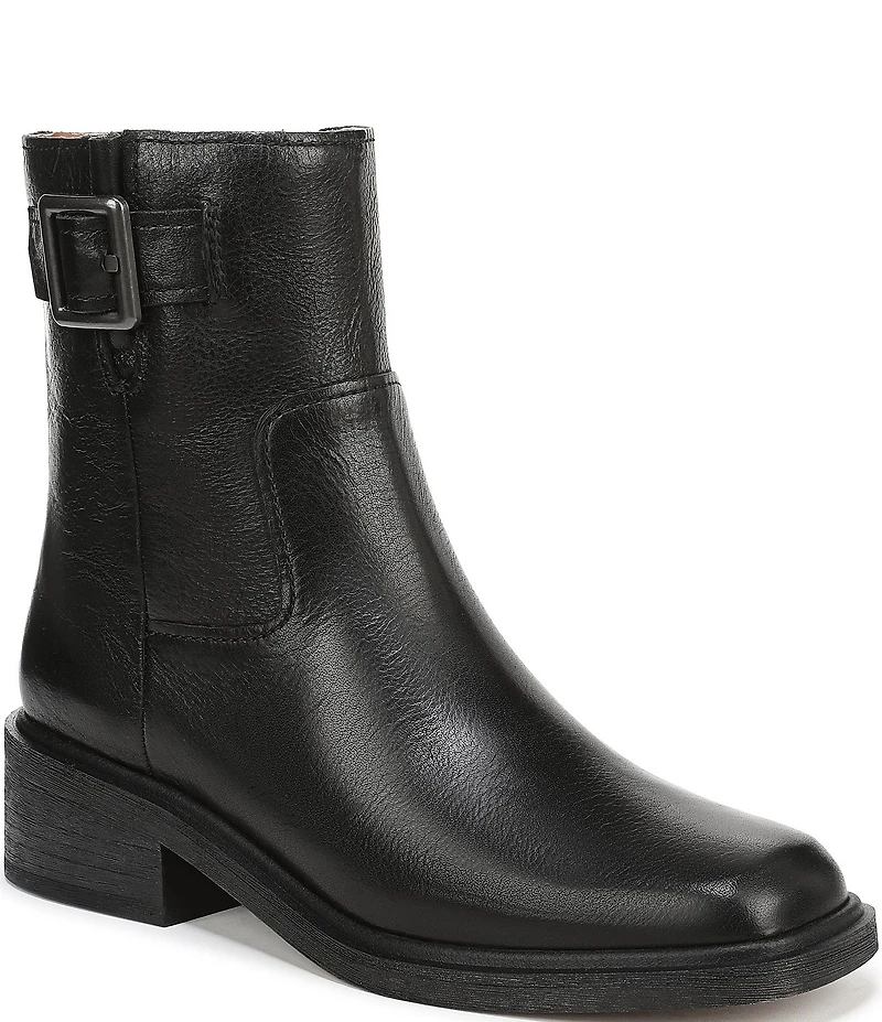 Franco Sarto Gillian Leather Buckle Hardware Booties