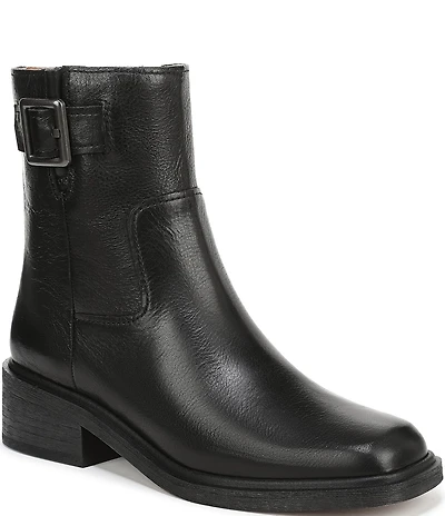 Franco Sarto Gillian Leather Buckle Hardware Booties