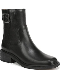 Franco Sarto Gillian Leather Buckle Hardware Booties