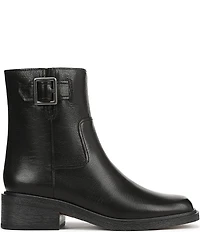 Franco Sarto Gillian Leather Buckle Hardware Booties