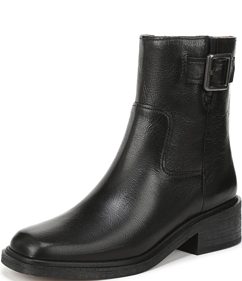 Franco Sarto Gillian Leather Buckle Hardware Booties