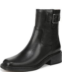 Franco Sarto Gillian Leather Buckle Hardware Booties