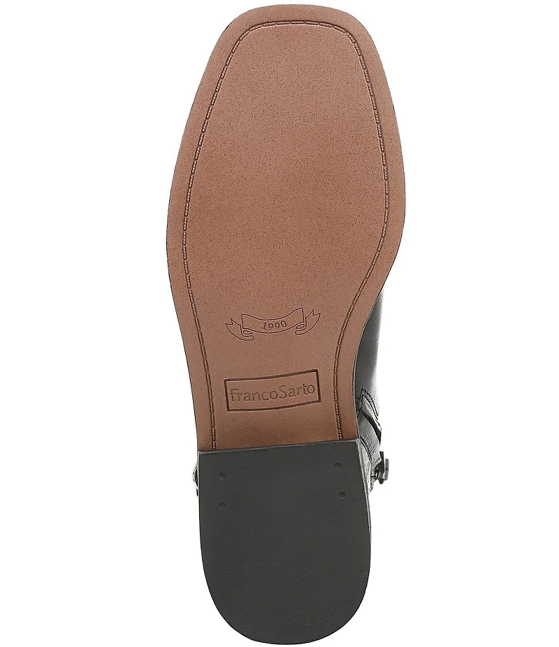Franco Sarto Gillian Leather Buckle Hardware Booties