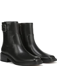 Franco Sarto Gillian Leather Buckle Hardware Booties