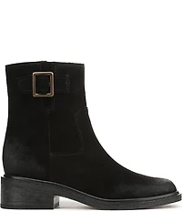 Franco Sarto Gillian Suede Buckle Hardware Booties