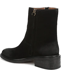 Franco Sarto Gillian Suede Buckle Hardware Booties