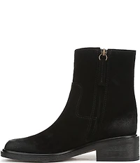 Franco Sarto Gillian Suede Buckle Hardware Booties