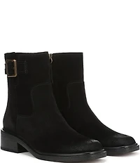 Franco Sarto Gillian Suede Buckle Hardware Booties