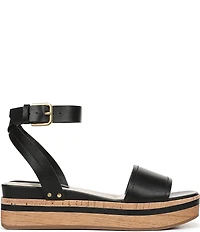Franco Sarto Hava Leather Ankle Wrap Platform Wedge Sandals