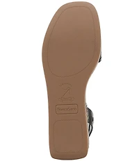 Franco Sarto Hava Leather Ankle Wrap Platform Wedge Sandals