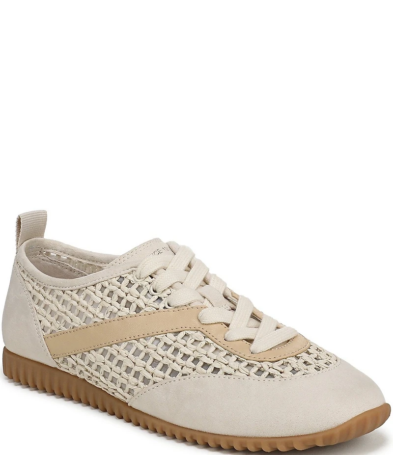 Franco Sarto Hollis 2 Woven Raffia Lace Up Sneakers