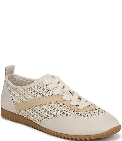 Franco Sarto Hollis 2 Woven Raffia Lace Up Sneakers