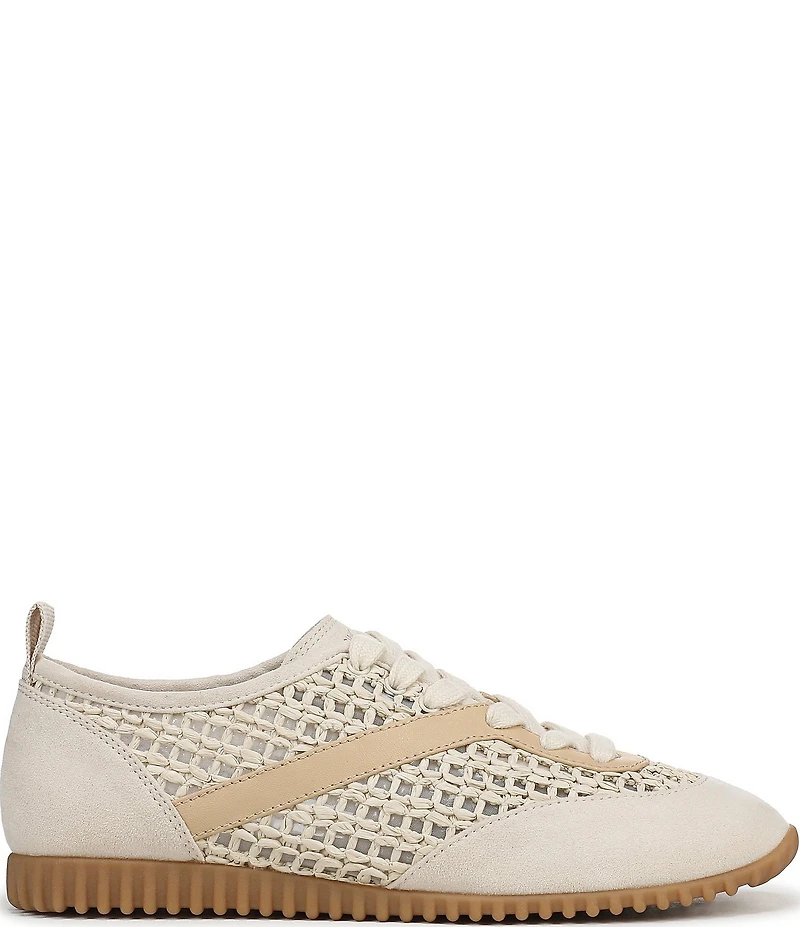 Franco Sarto Hollis 2 Woven Raffia Lace Up Sneakers