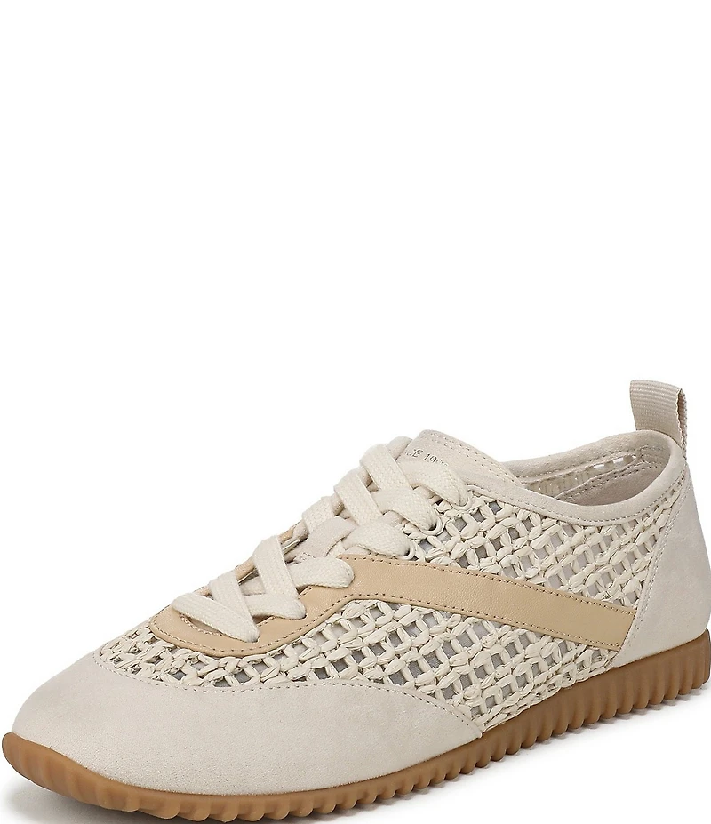 Franco Sarto Hollis 2 Woven Raffia Lace Up Sneakers
