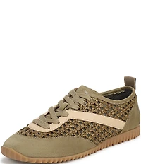 Franco Sarto Hollis 2 Woven Raffia Lace Up Sneakers
