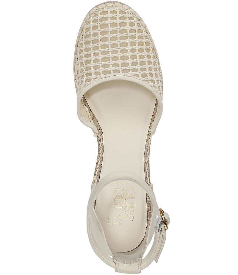 Franco Sarto Idalia Raffia Ankle Wrap Wedge Espadrille Sandals