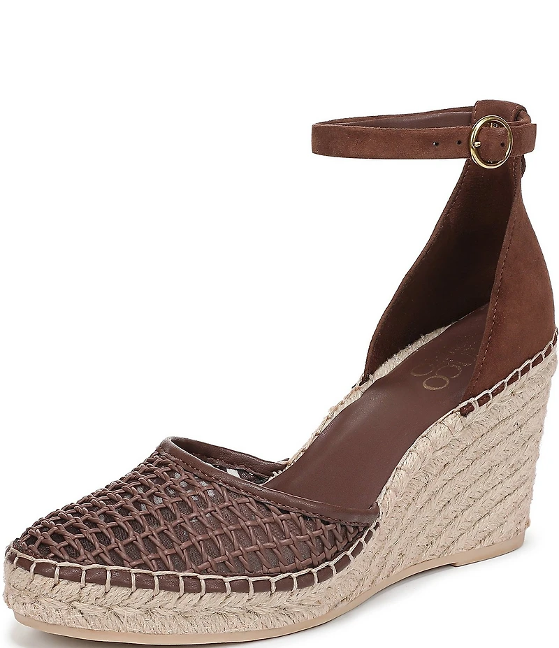 Franco Sarto Idalia Raffia Ankle Wrap Wedge Espadrille Sandals