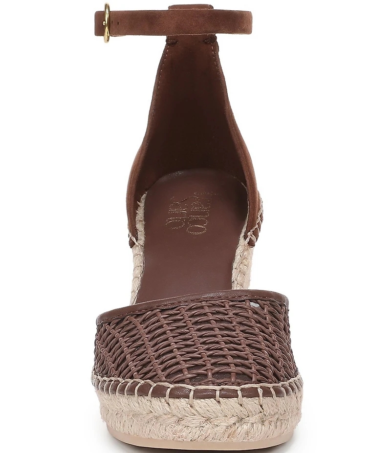 Franco Sarto Idalia Raffia Ankle Wrap Wedge Espadrille Sandals
