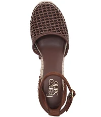 Franco Sarto Idalia Raffia Ankle Wrap Wedge Espadrille Sandals