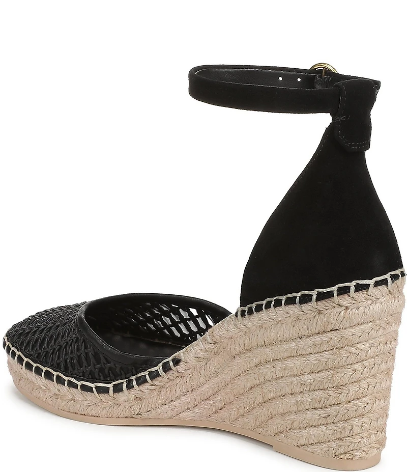 Franco Sarto Idalia Raffia Ankle Wrap Wedge Espadrille Sandals