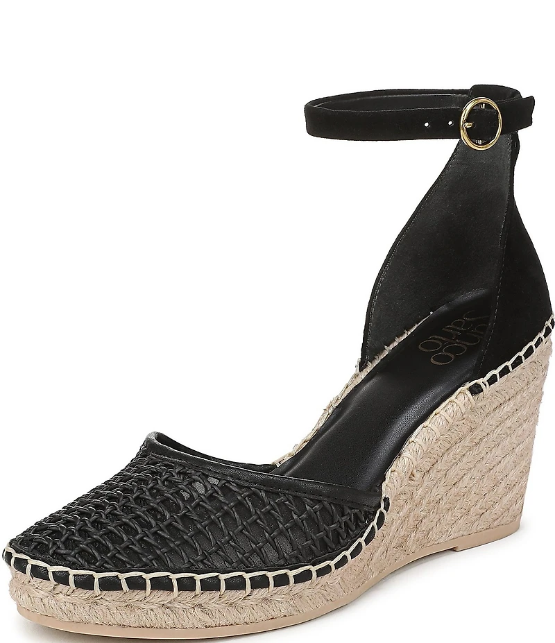 Franco Sarto Idalia Raffia Ankle Wrap Wedge Espadrille Sandals