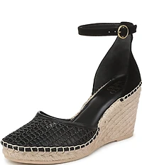 Franco Sarto Idalia Raffia Ankle Wrap Wedge Espadrille Sandals