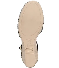 Franco Sarto Idalia Raffia Ankle Wrap Wedge Espadrille Sandals