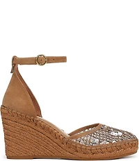 Franco Sarto Idalia Sequin Embellished Ankle Wrap Wedge Espadrille Sandals