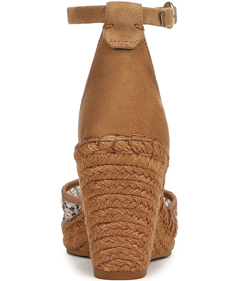 Franco Sarto Idalia Sequin Embellished Ankle Wrap Wedge Espadrille Sandals