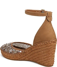 Franco Sarto Idalia Sequin Embellished Ankle Wrap Wedge Espadrille Sandals