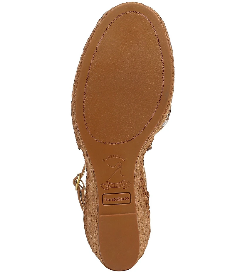 Franco Sarto Idalia Sequin Embellished Ankle Wrap Wedge Espadrille Sandals