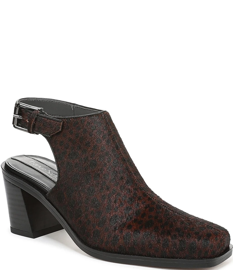 Franco Sarto Isadora Leopard Print Calf Hair Slingback Shooties