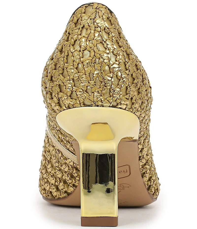 Franco Sarto Julissa 2 Fishnet and Mesh Pointed Toe Metal Heel Pumps