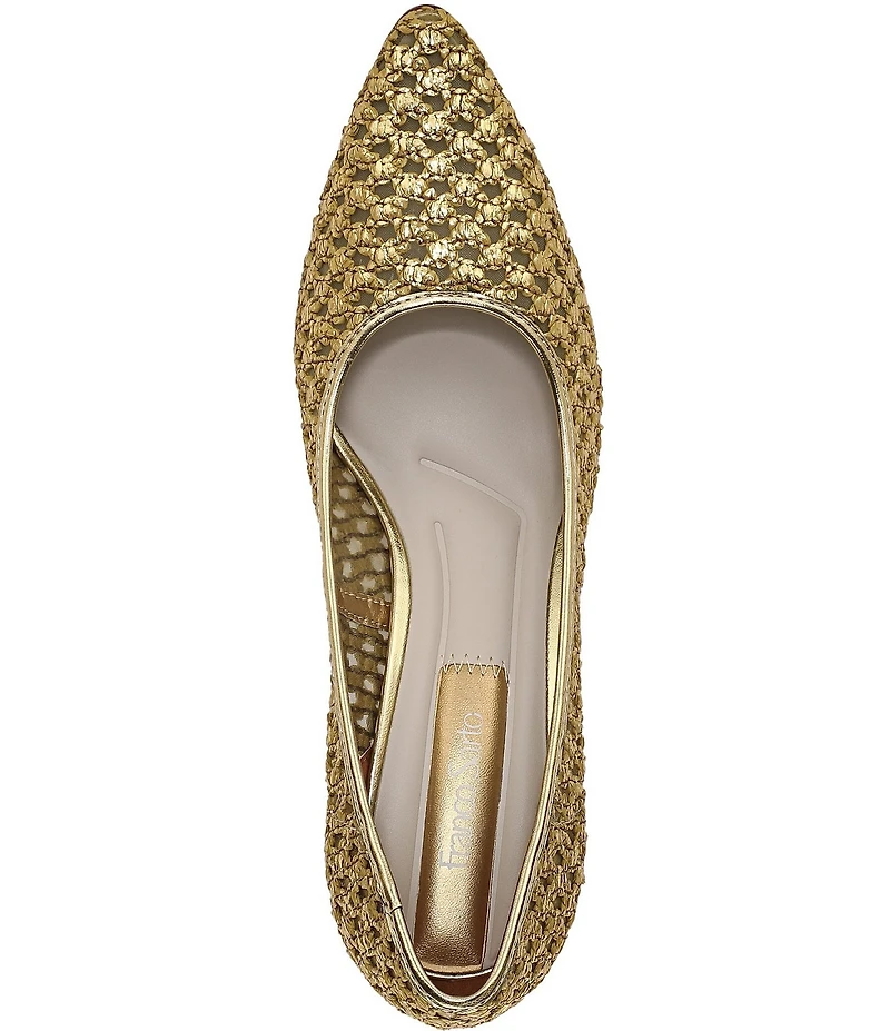 Franco Sarto Julissa 2 Fishnet and Mesh Pointed Toe Metal Heel Pumps