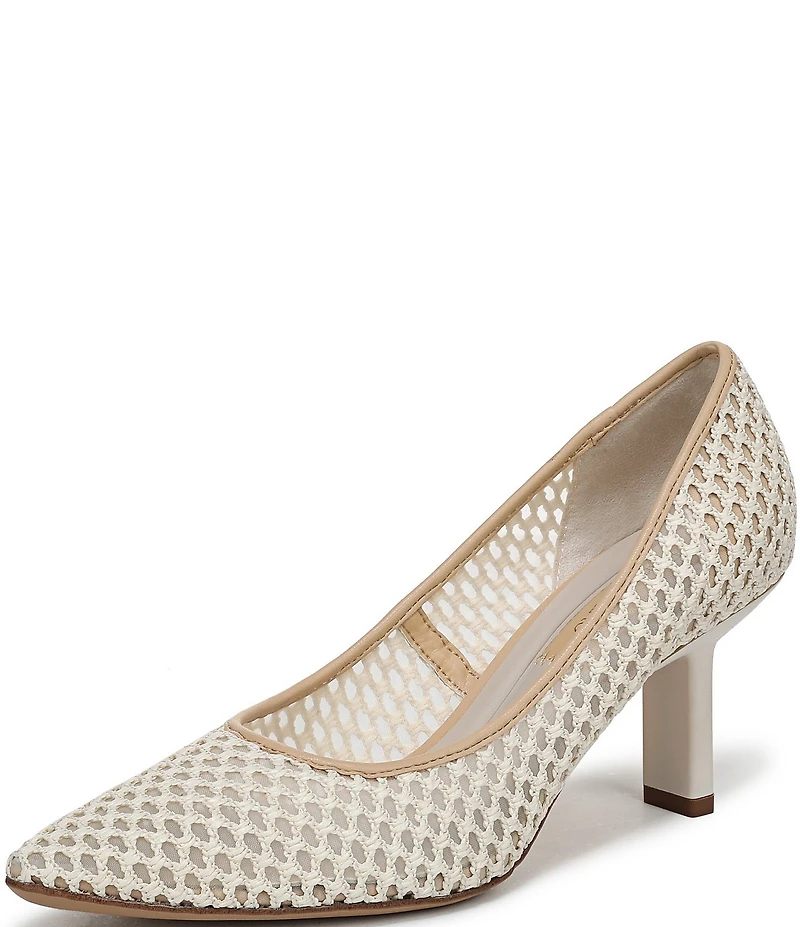 Franco Sarto Julissa 2 Fishnet and Mesh Pointed Toe Pumps