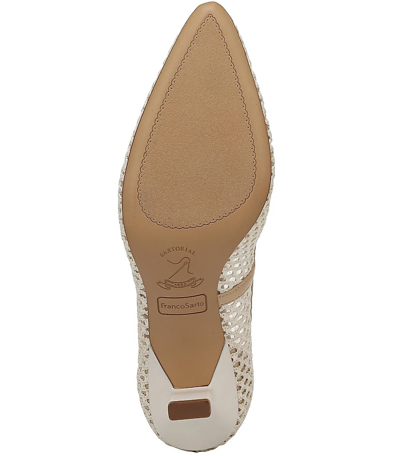 Franco Sarto Julissa 2 Fishnet and Mesh Pointed Toe Pumps