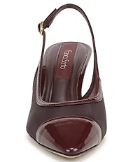 Franco Sarto Jurina Mesh Slingback Pointed Patent Cap Toe Pumps