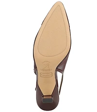 Franco Sarto Jurina Mesh Slingback Pointed Patent Cap Toe Pumps