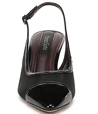 Franco Sarto Jurina Mesh Slingback Pointed Patent Cap Toe Pumps