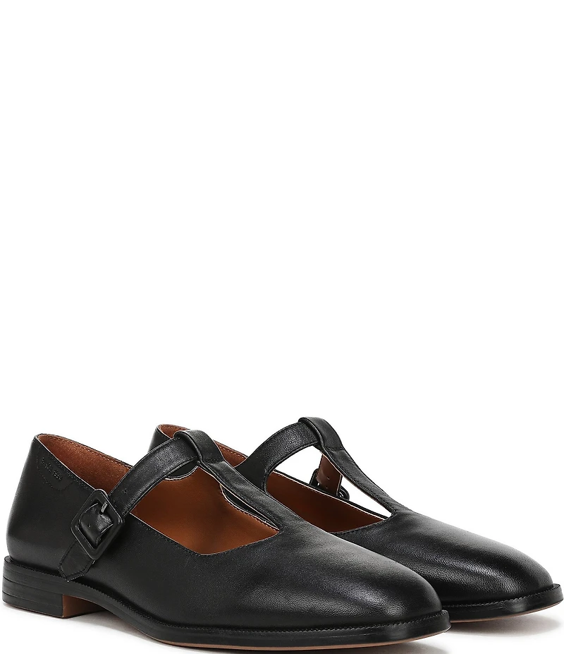 Franco Sarto Kenley Leather T-Strap Flats