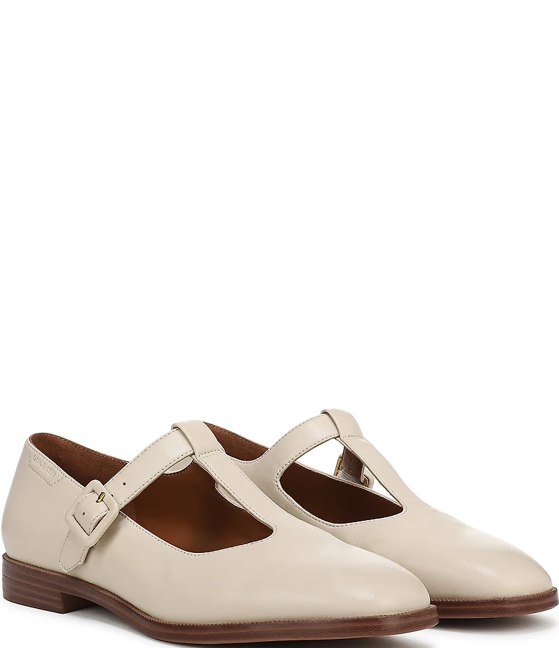 Franco Sarto Kenley Leather T-Strap Flats