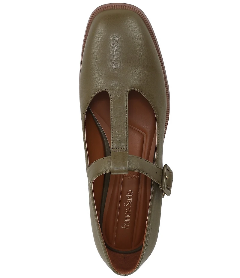 Franco Sarto Kenley Leather T-Strap Flats
