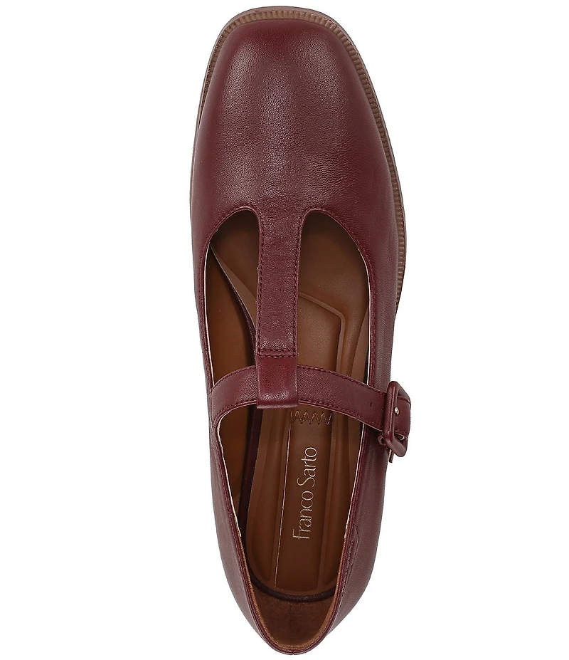Franco Sarto Kenley Leather T-Strap Flats