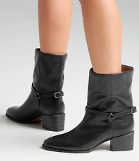 Franco Sarto Kian Leather Harness Hardware Booties