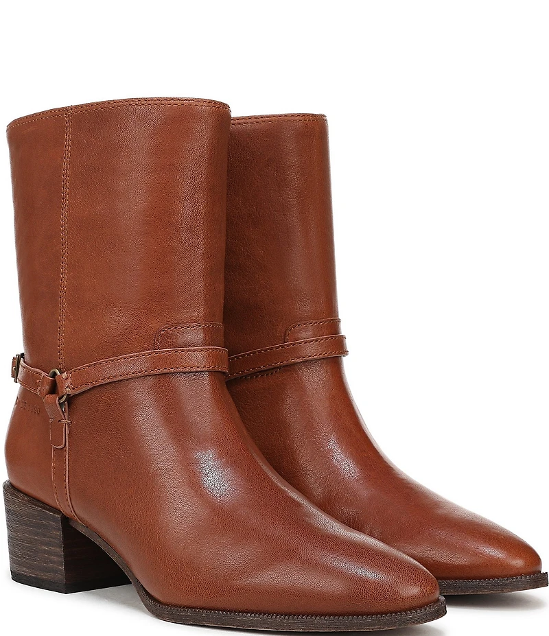 Franco Sarto Kian Leather Harness Hardware Booties
