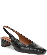Franco Sarto Lyanna Croco Embossed Leather Slingback Pumps