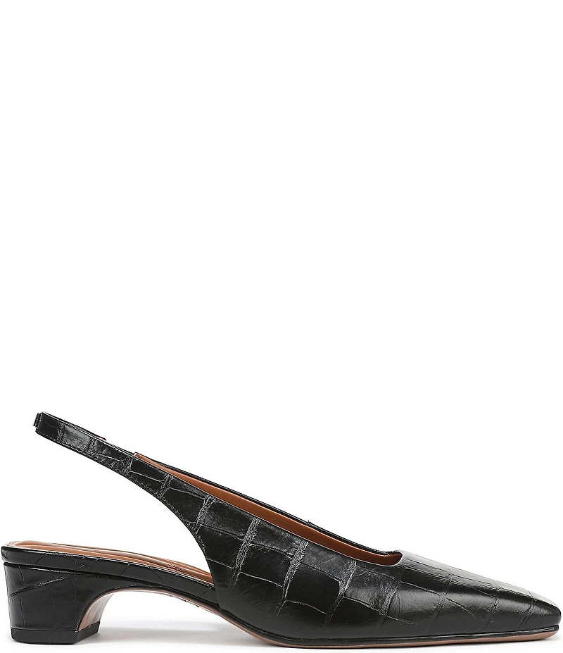 Franco Sarto Lyanna Croco Embossed Leather Slingback Pumps