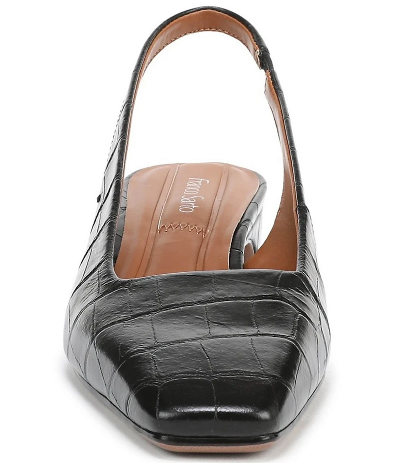 Franco Sarto Lyanna Croco Embossed Leather Slingback Pumps