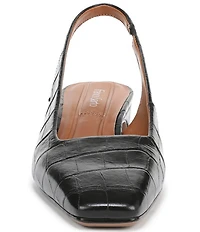 Franco Sarto Lyanna Croco Embossed Leather Slingback Pumps